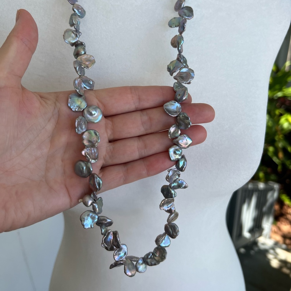 Natural Keshi Pearl Single Strand Necklace